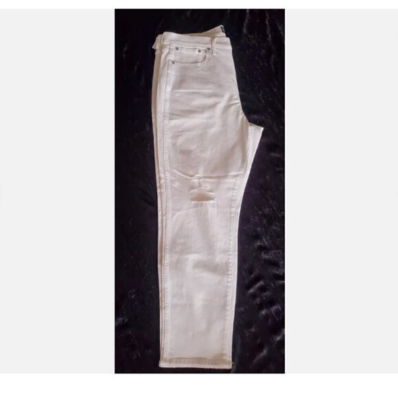 GAP High Rise Vintage Slim Distressed Jeans WHITE Size 8/29 SHORT - Picture 3 of 6